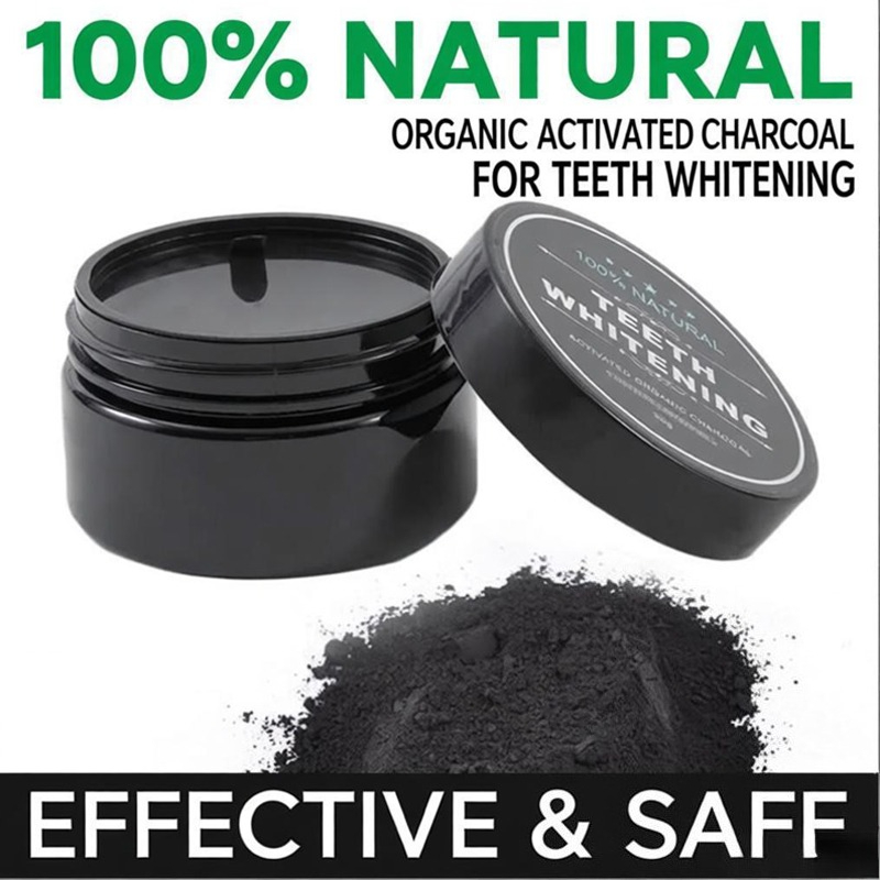 Activated Charcoal Powder - ผงฟอกสีฟันจากถ่านกะลามะพร้าวธรรมชาติ 30 กรัม ทำความสะอาดฟัน ขจัดคราบบุหรี่ ดูแลช่องปาก