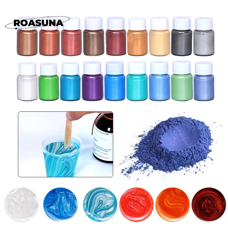 24 สี Mica ผงไข่มุกสําหรับอีพ็ - Mica Powder Colorant บทวิจารณ์และราคา
