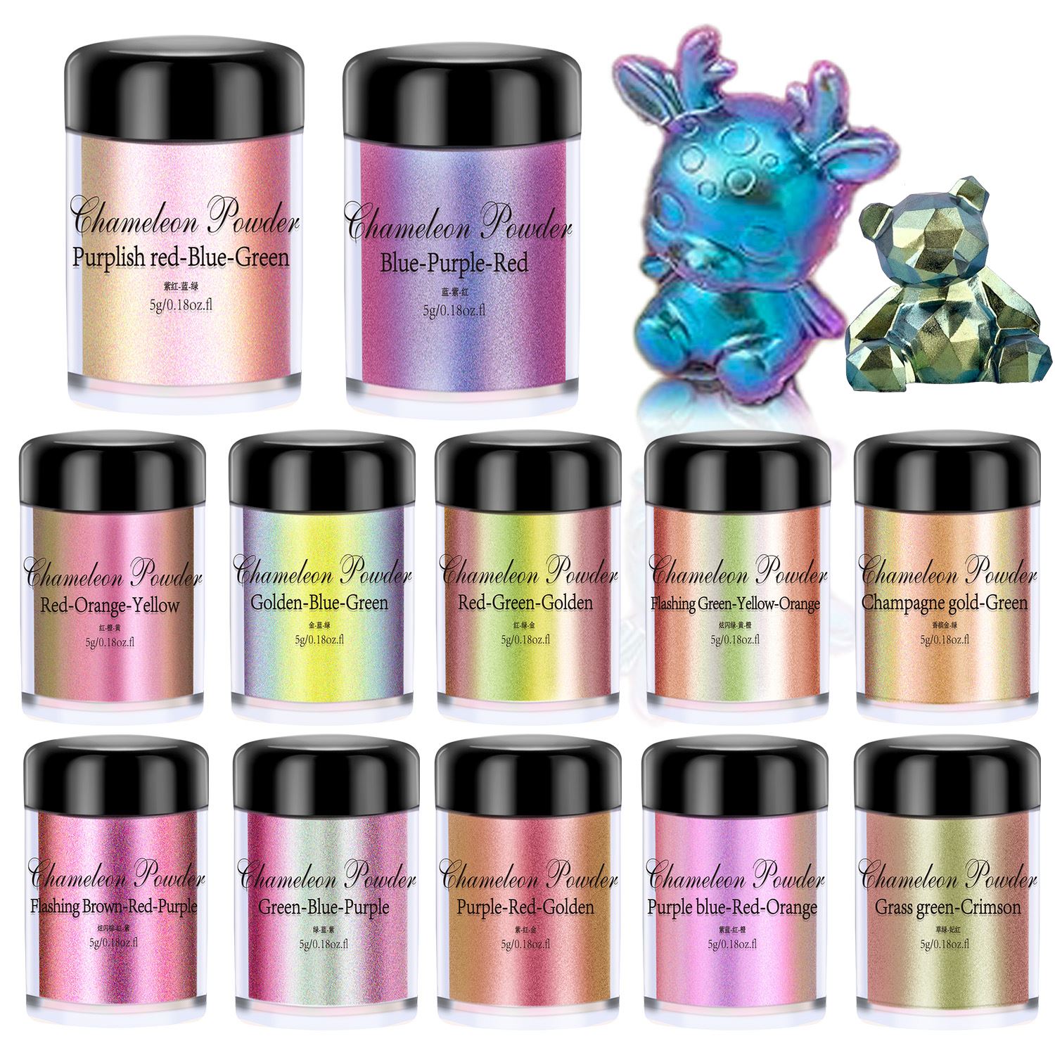 5g Chameleon ผงเล็บย้อมสี Mica - Mica Powder Colorant บทวิจารณ์และราคา